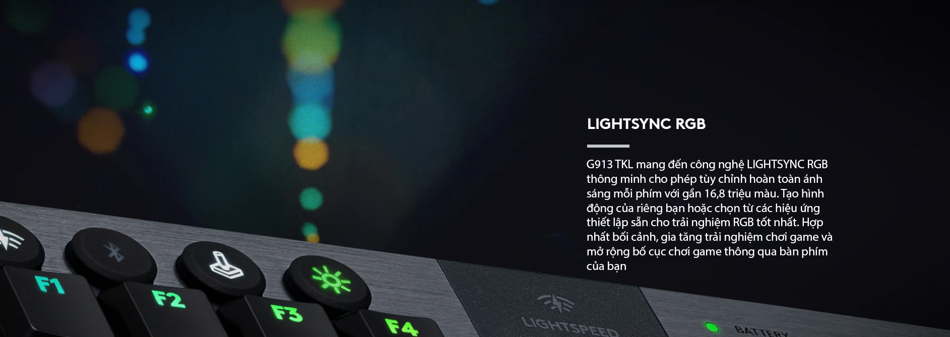 Bàn phím cơ Logitech G913 TKL LIGHTSPEED Wireless Linear Switch 5