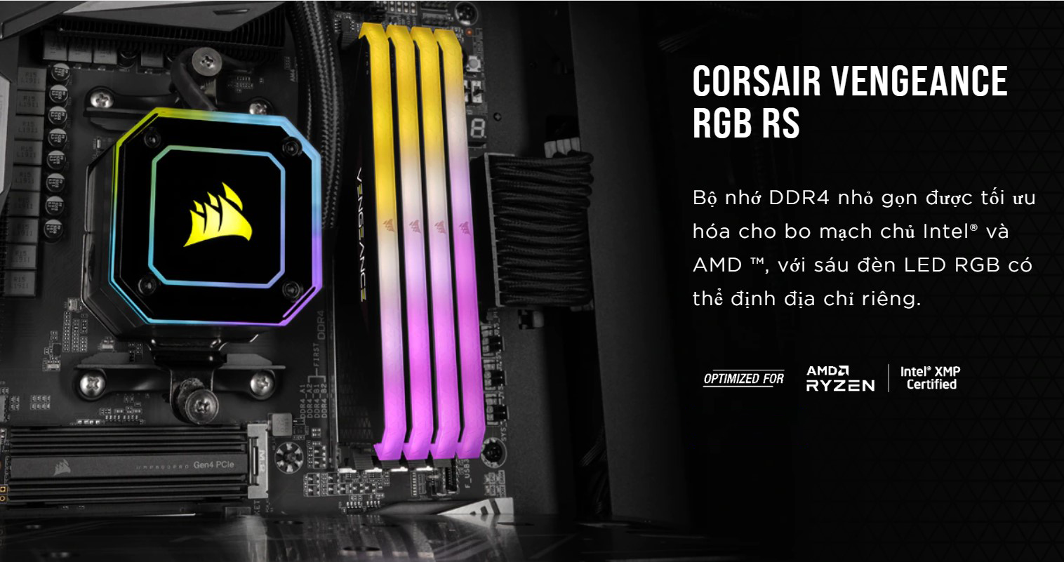 Ram CORSAIR VENGEANCE RGB RS 16GB (2x8GB) DDR4 3200MHz 5