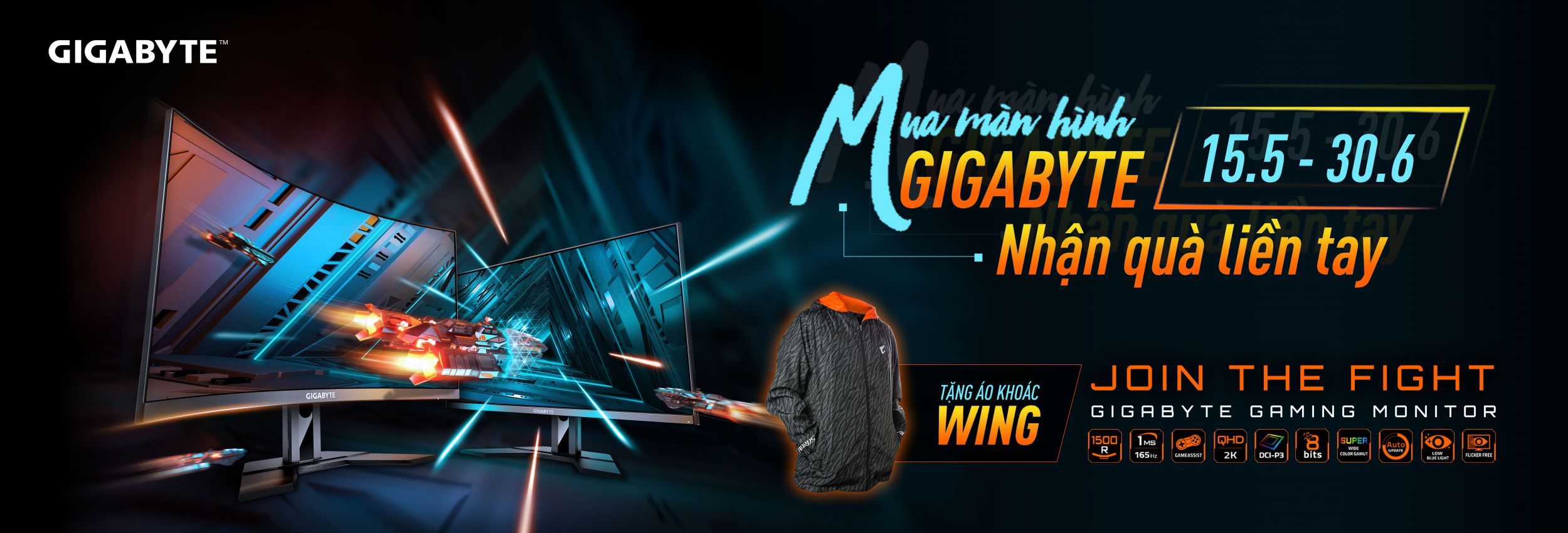 Mua màn hình GIGABYTE - Nhận áo khoác cực cool