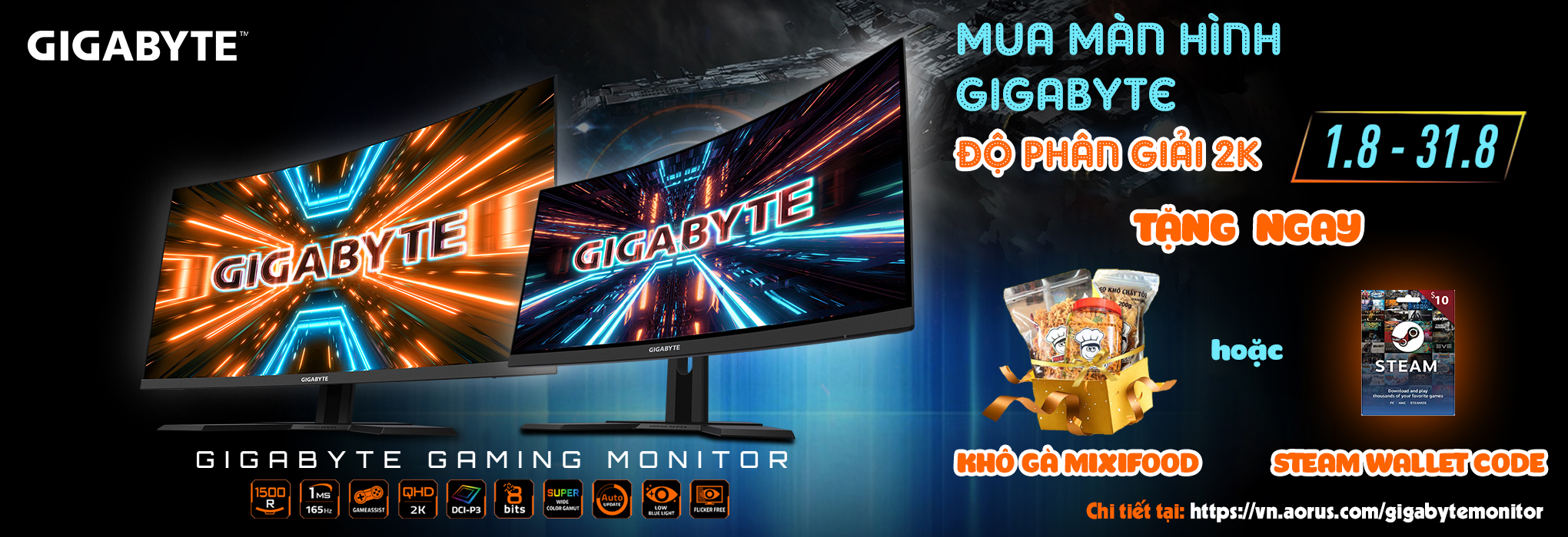 MUA MÀN HÌNH GIGABYTE ĐỘ PHÂN GIẢI 2K - NHẬN QUÀ ĐỘC LẠ 