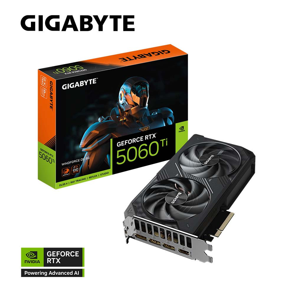 Card màn hình GIGABYTE GeForce RTX 5060 Ti WINDFORCE OC 8G