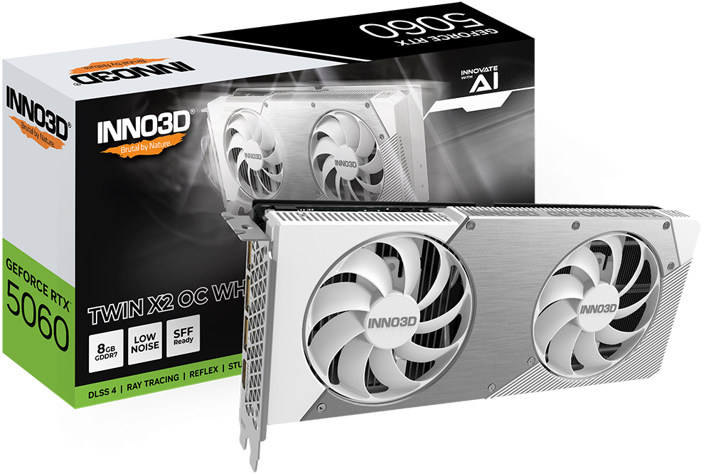 Card màn hình INNO3D GeForce RTX 5060 8GB TWIN X2 OC WHITE