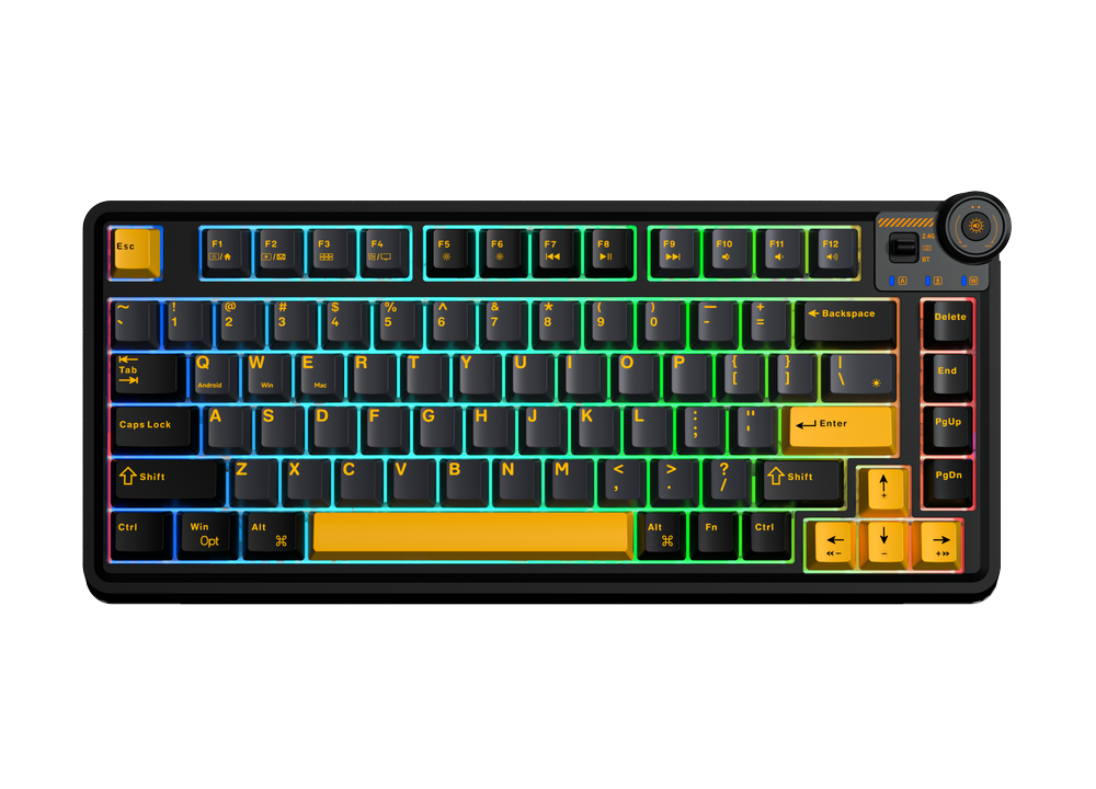 Bàn phím cơ AULA AU75 Golden 3 Mode Star Vector Switch