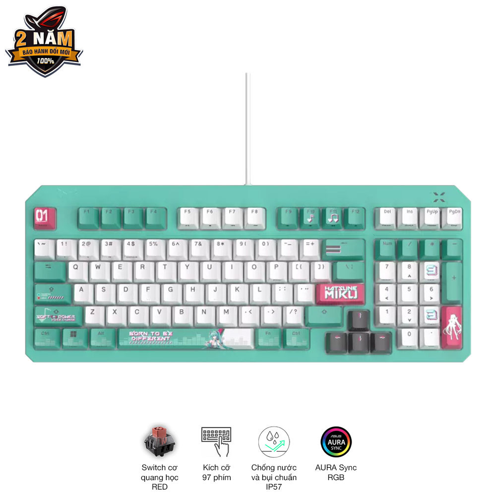 Bàn phím cơ ASUS TUF Gaming K3 Gen II Hatsune Miku Edition