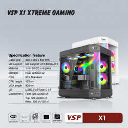 Vỏ Case VSP X1 Extreme Gaming White