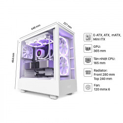 Vỏ máy tính NZXT H5 Elite White   (Mid Tower/Màu Trắng)