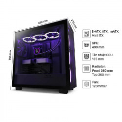 Vỏ máy tính NZXT H7 Elite Black  (Mid Tower/Màu Đen)