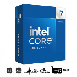 CPU INTEL CORE I7-14700F (UP TO 5.4GHZ, 20 NHÂN 28 LUỒNG, 33MB CACHE, 65W) 