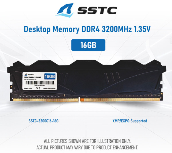 Ram SSTC 16GB Bus 3200Mhz DDR4 BLACK TẢN NHIỆT	