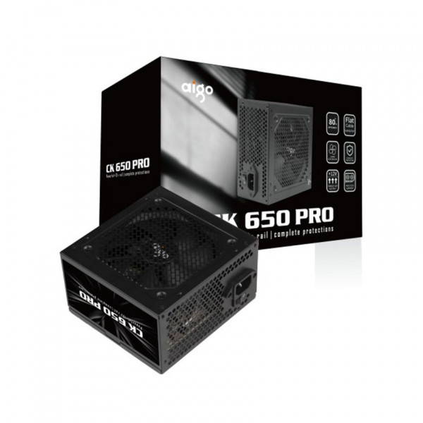 NGUỒN MÁY TÍNH AIGO CK650 PRO 80+ EFICIENCY - 650W (CÁP DẸT)