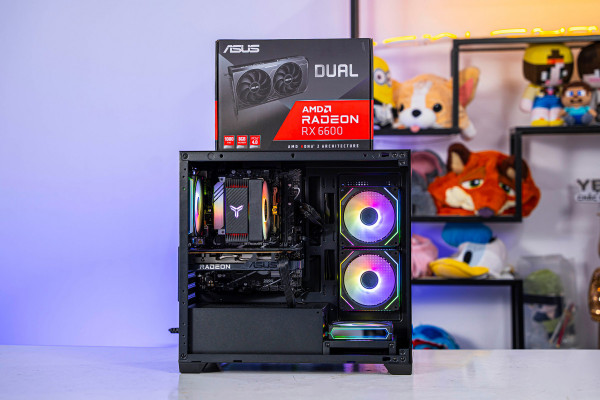 PC AMD GAMING PRO Ryzen 5 7500F- RX 6600 8GB DUAL OC BLACK 