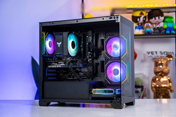 VỎ CASE AIGO C218M BLACK ( MATX, Màu Đen, Case Bể Cá)