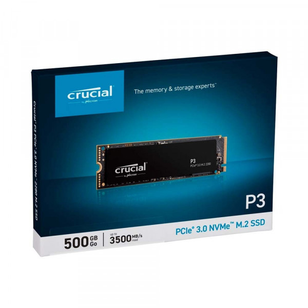 Ổ cứng SSD Crucial P3 500GB NVMe 3D-NAND M.2 PCIe Gen3 x4  (CT500P3SSD8)