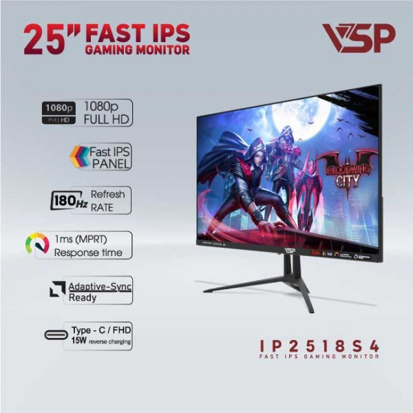 Màn hình VSP IP2518S4 (24.5 inch/FHD/Fast IPS/180Hz/1ms)