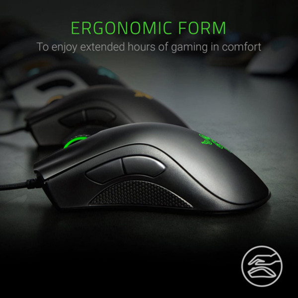 Chuột Razer DeathAdder Essential Ergonomic đen (USB/Led Green)