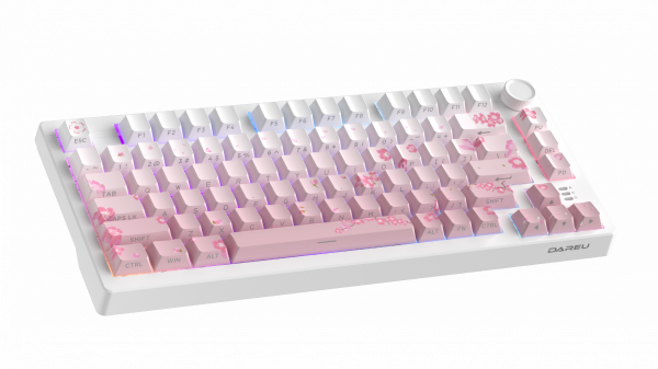 Bàn phím cơ DareU EK75 Pro Triple Mode Sakura Pink - Dream switch