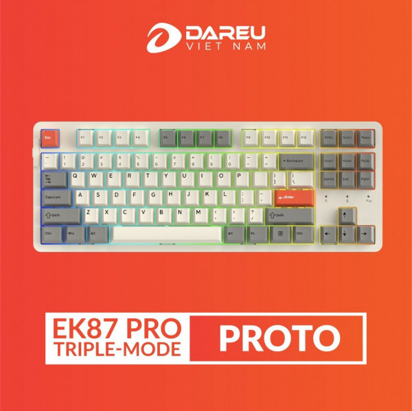 Bàn phím cơ DareU EK87 Pro Triple Mode Proto  Dream switch