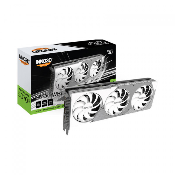 Card màn hình INNO3D GeForce RTX 5070 Ti X3 OC White 16GB GDDR7