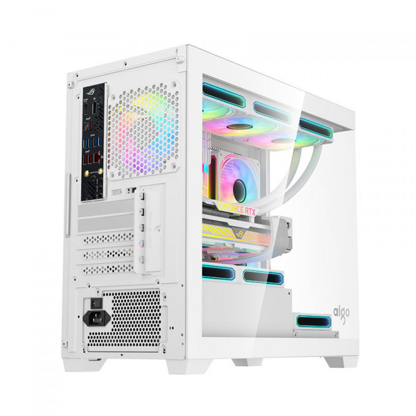 Vỏ case AIGO C218M WHITE (mATX/màu trắng/không fan)