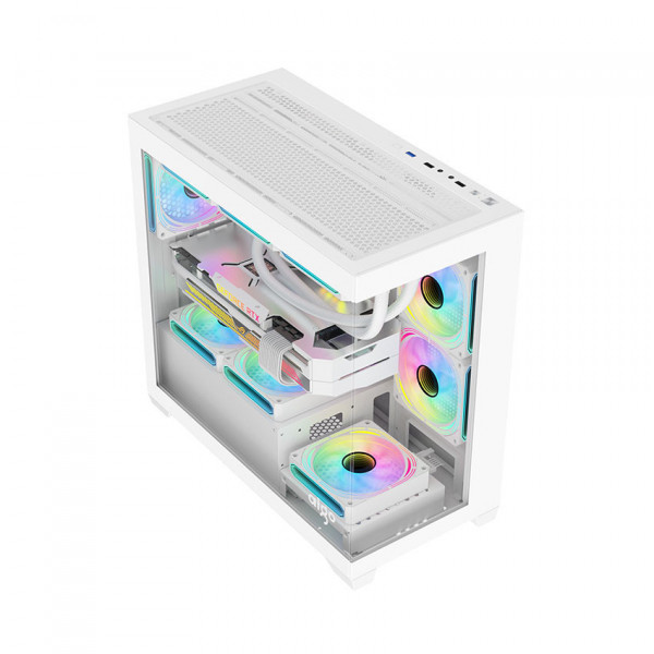 Vỏ case AIGO C218M WHITE (mATX/màu trắng/không fan)