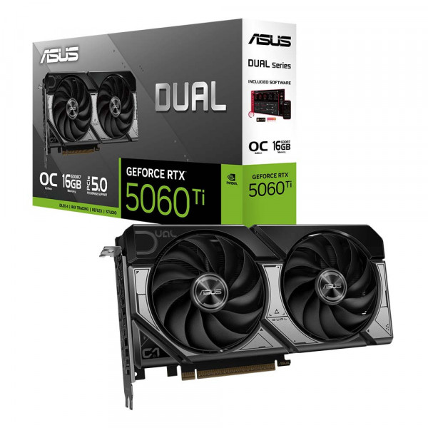 Card màn hình ASUS Dual GeForce RTX 5060 Ti 16GB GDDR7 OC Edition