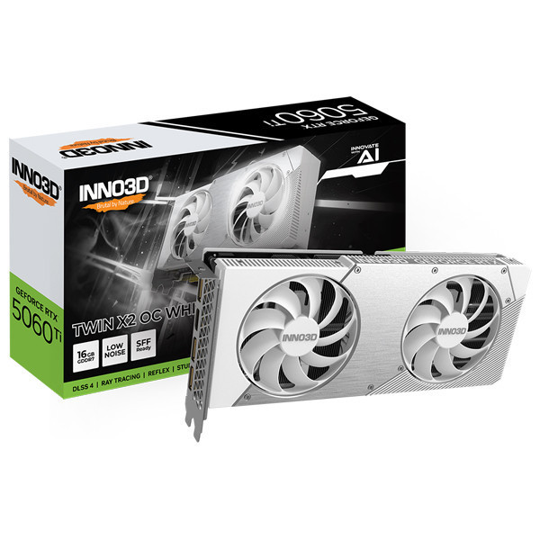 Card màn hình INNO3D GeForce RTX 5060 Ti 16GB Twin X2 OC WHITE