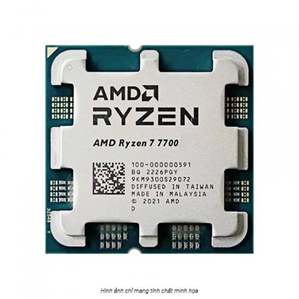 CPU AMD Ryzen 7 7700 - TRAY NEW (3.8 GHz Upto 5.3GHz / 40MB / 8 Cores, 16 Threads / 65W / Socket AM5) ( TRAY)