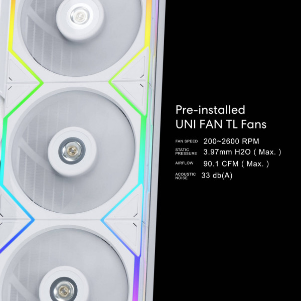 Tản Nhiệt Nước Lian Li HydroShift LCD 360TL fan White
