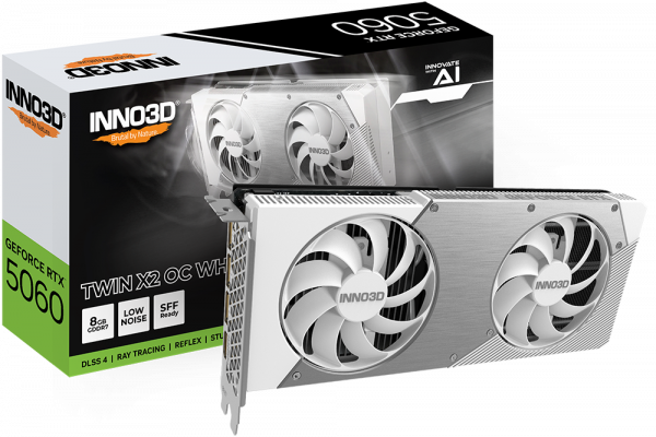 Card màn hình INNO3D GeForce RTX 5060 8GB TWIN X2 OC WHITE