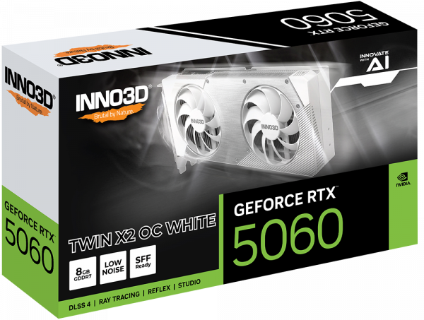 Card màn hình INNO3D GeForce RTX 5060 8GB TWIN X2 OC WHITE