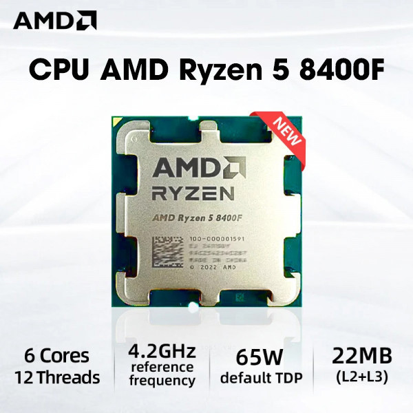CPU AMD Ryzen 5 8400F Tray New (4.2 GHz Boost 4.7 GHz | 6 Cores / 12 Threads | 16 MB Cache)