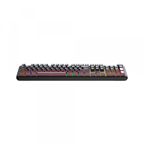 Bàn phím cơ AULA F108 Pro Black Pink Gradient Grey Wood V3 switch