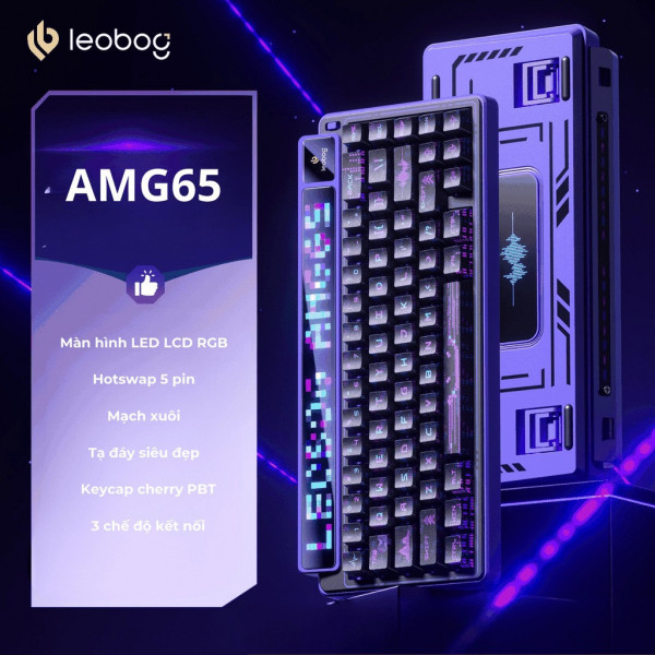 Bàn Phím Cơ Leobog AMG65 (Hot-swap | Led RGB | Màn hình | 3-Mode)