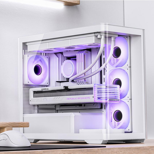 Vỏ case JONSBO D300 WHITE (mATX/Mid Tower/Màu Trắng/Kính Cong)