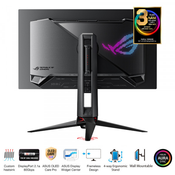 Màn Hình Gaming ASUS ROG Swift OLED PG27UCDM (26.5 inch - 4K - OLED - 240Hz - 0.03ms)