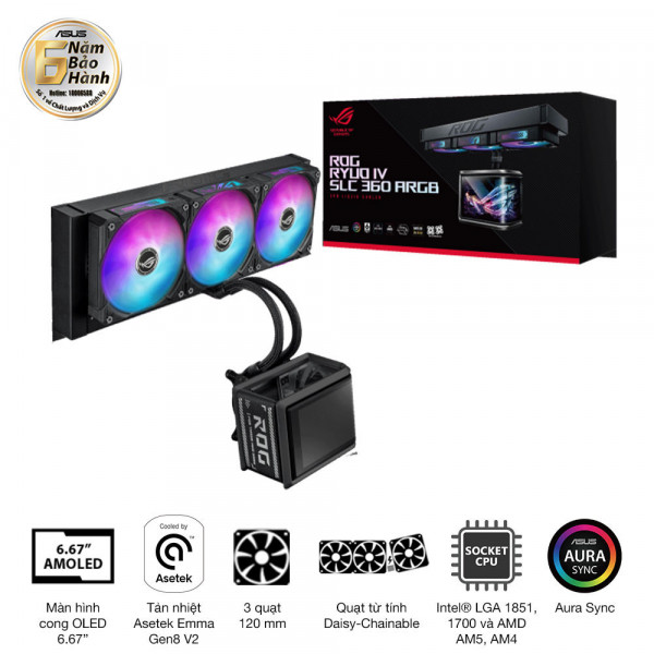 Tản Nhiệt Nước Asus ROG Ryuo IV SLC 360 ARGB