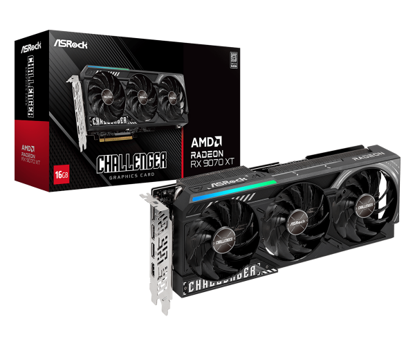 Card màn hình ASRock AMD Radeon RX 9070 XT Challenger 16GB