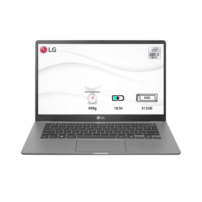 Laptop LG Gram 14ZD90N-V.AX55A5 (i5 1035G7/8GB RAM/512GBSSD/14.0 inch FHD/FP/Xám Bạc) (model 2020)