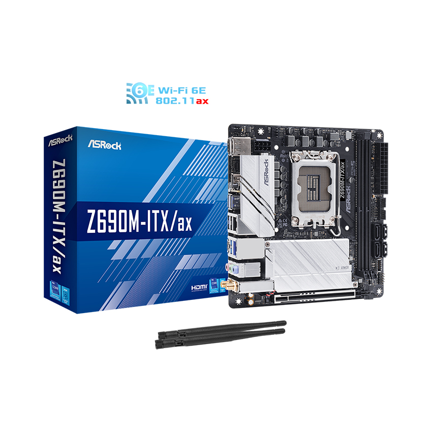 Mainboard ASROCK Z690 PHANTOM GAMING - ITX/ax (Intel Z690, Socket 1700, Mini-ITX, 2 khe Ram DDR4)