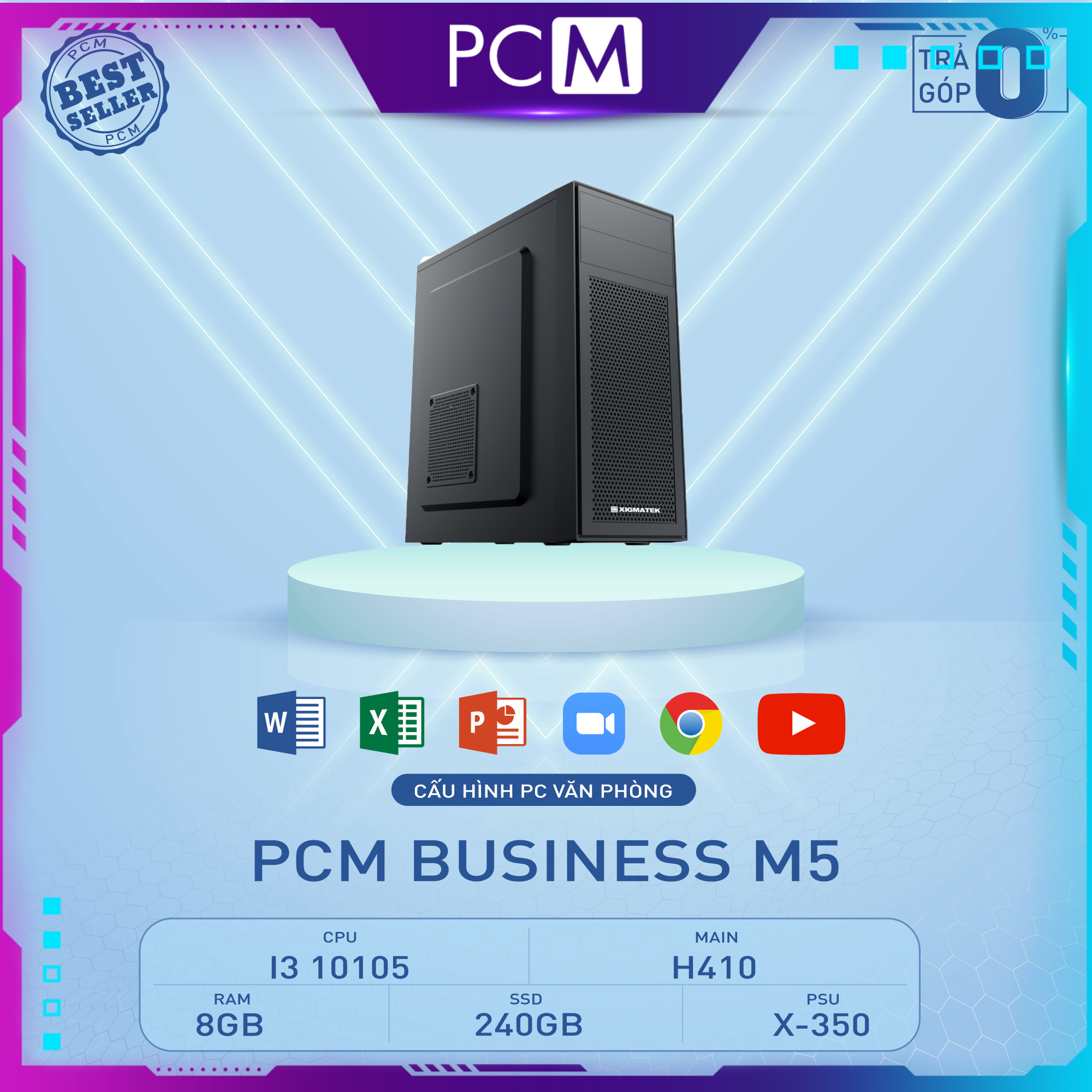 PCM BUSINESS M5 (I3 10105/H410/8GB RAM/240GB SSD)