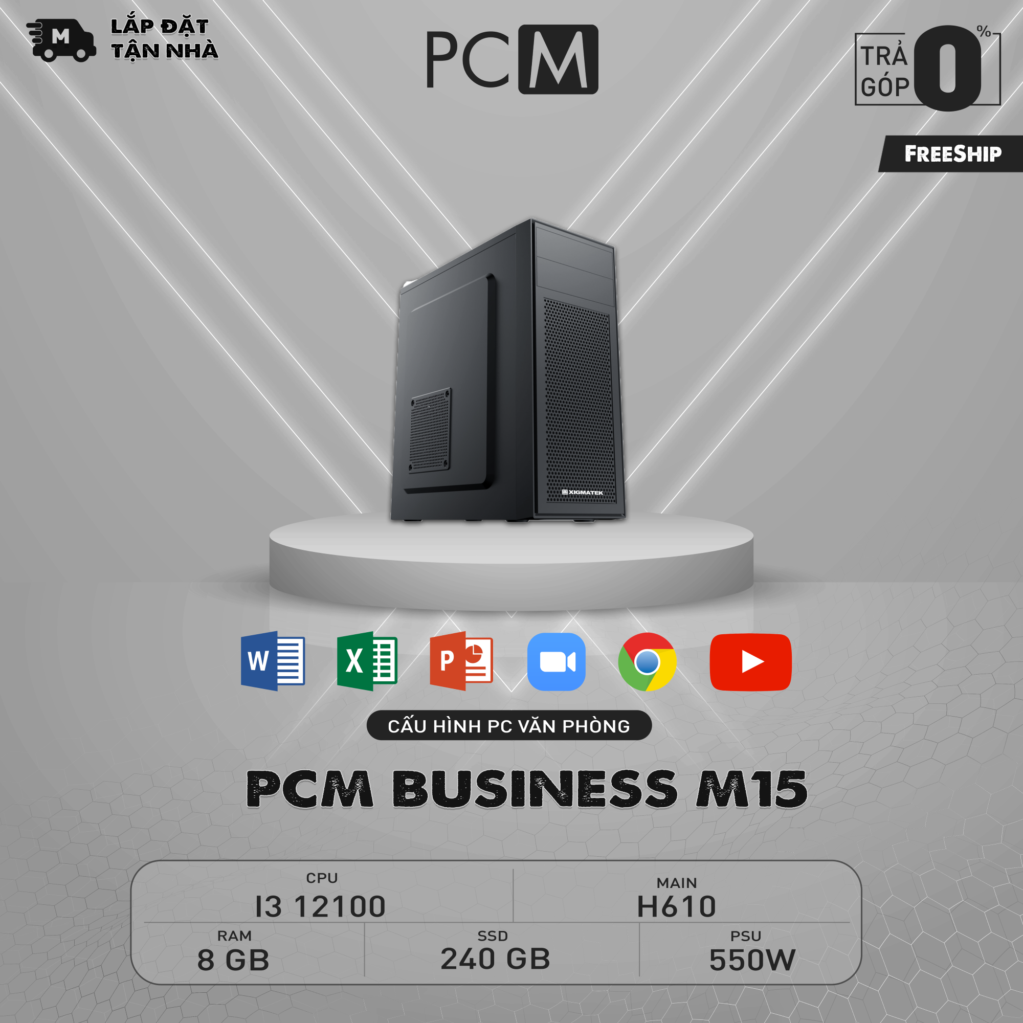 PCM BUSINESS M15 (I3 12100/8GB RAM/SSD 240GB)